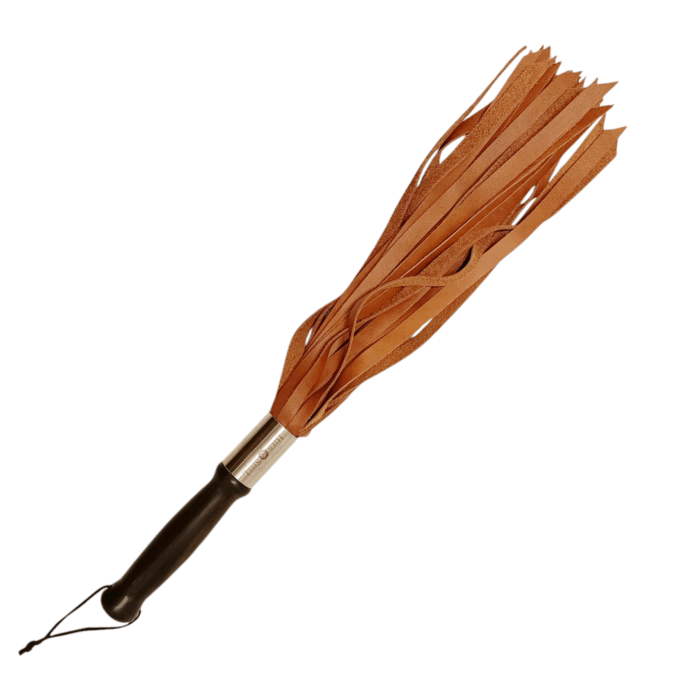 Softer Flogger aus Rind-Velours-Leder mit einem Griffstück aus Wengeholz